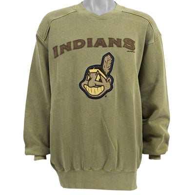 Puma - Cleveland Indians Spell-Out Crew Neck Sweatshirt 2000s Large