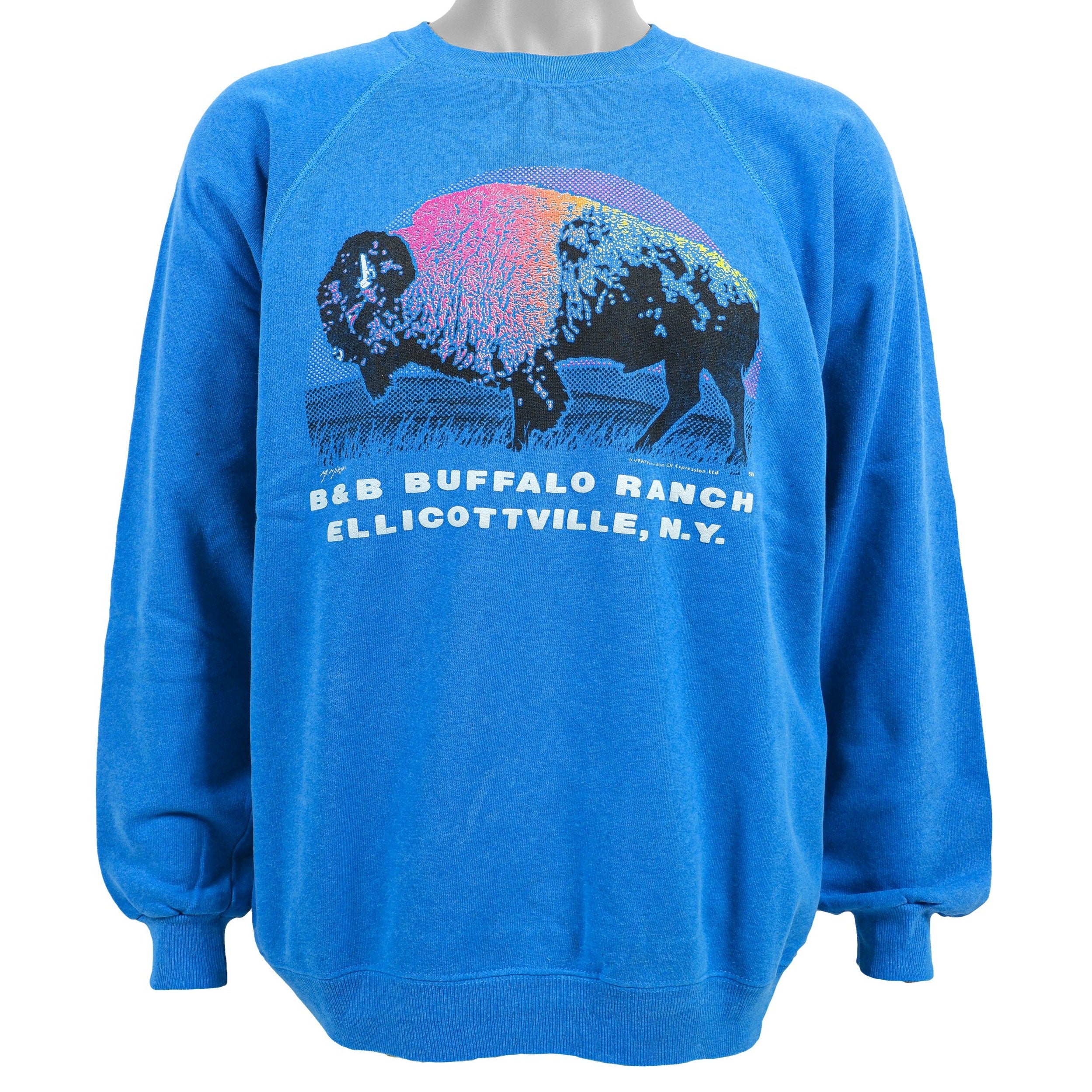 Vintage (Hanes) - B&B Buffalo Ranch, Ellicottville, N.Y.  Sweatshirt 1990 Large Vintage Retro
