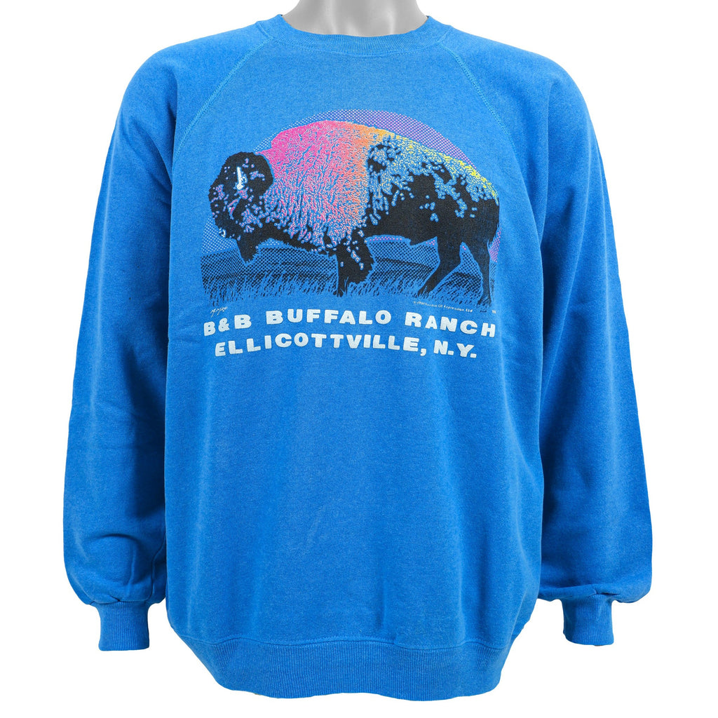 Vintage (Hanes) - B&B Buffalo Ranch, Ellicottville, N.Y.  Sweatshirt 1990 Large Vintage Retro