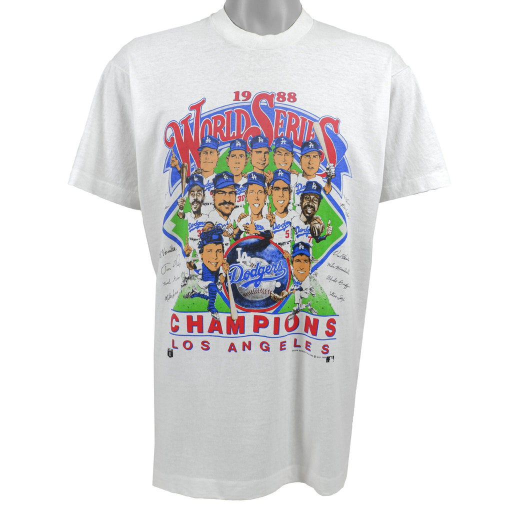MLB (Salem) - Los Angeles Dodgers World Series Champions T-Shirt 1988 Large Vintage Retro Baseball