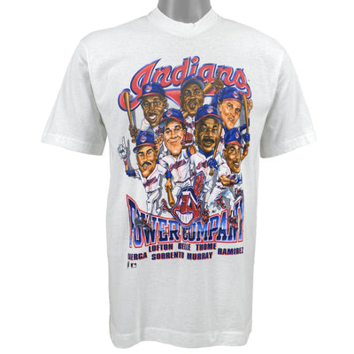 MLB (Salem) - Cleveland Indians, Power Company Deadstock T-Shirt 1990s Large