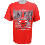 NBA (Logo 7) - Chicago Bulls the NBAs Most Win! T-Shirt 1996 Medium Vintage Retro Basketball