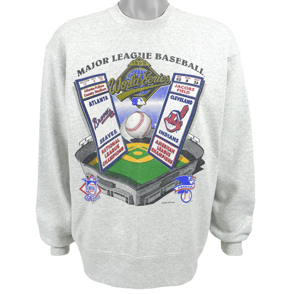 MLB (Salem) - Braves VS Indians World Series Champions Sweatshirt 1995 Large Vintage Retro Baseball