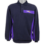 Vintage - FedEx Black & Purple 1/4 Zip Sweatshirt 1990s Medium