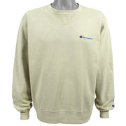 Champion - Beige Classic Crew Neck Sweatshirt 1990s Large Vintage Retro