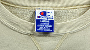 Champion - Beige Classic Crew Neck Sweatshirt 1990s Large Vintage Retro