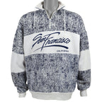 Vintage - Black & White San Francisco 1/4 Zip Sweatshirt 1990s X-Large Vintage Retro