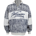 Vintage - Black & White San Francisco 1/4 Zip Sweatshirt 1990s X-Large Vintage Retro