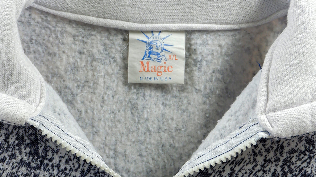 Vintage - Black & White San Francisco 1/4 Zip Sweatshirt 1990s X-Large Vintage Retro