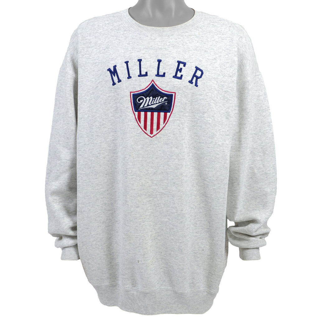Vintage - Miller Spell-Out Crew Neck Sweatshirt 1990s X-Large Vintage Retro