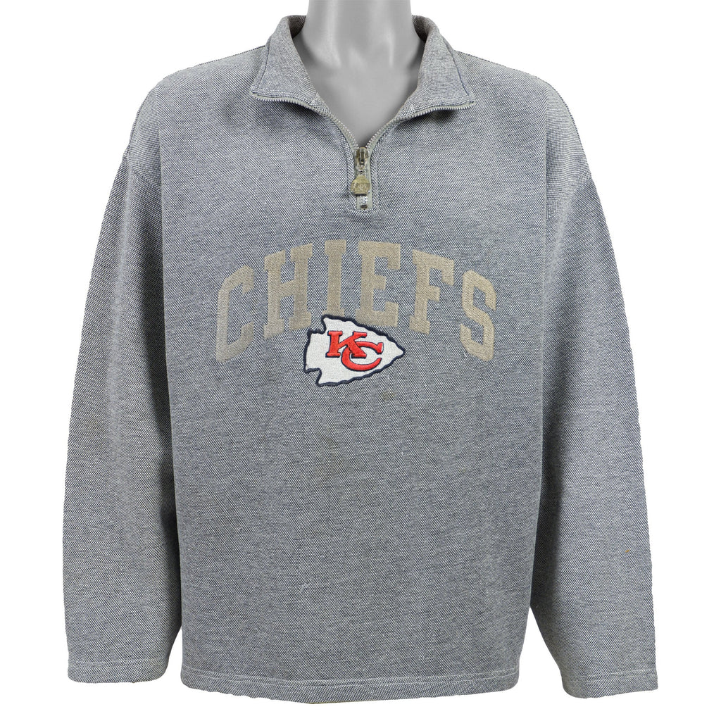 NFL (Pro Player) - Kansas City Chiefs 1/4 Zip Sweatshirt 1990s X-Large Vintage Retro Football