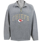 NFL (Pro Player) - Kansas City Chiefs 1/4 Zip Sweatshirt 1990s X-Large Vintage Retro Football