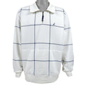 Nautica - White Plaid 1/4 Zip Sweatshirt 1990s X-Large Vintage Retro