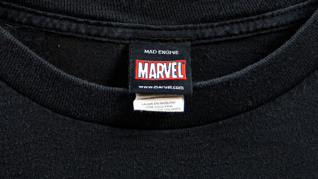 Marvel - Black Printed T-Shirt X-Large Vintage Retro