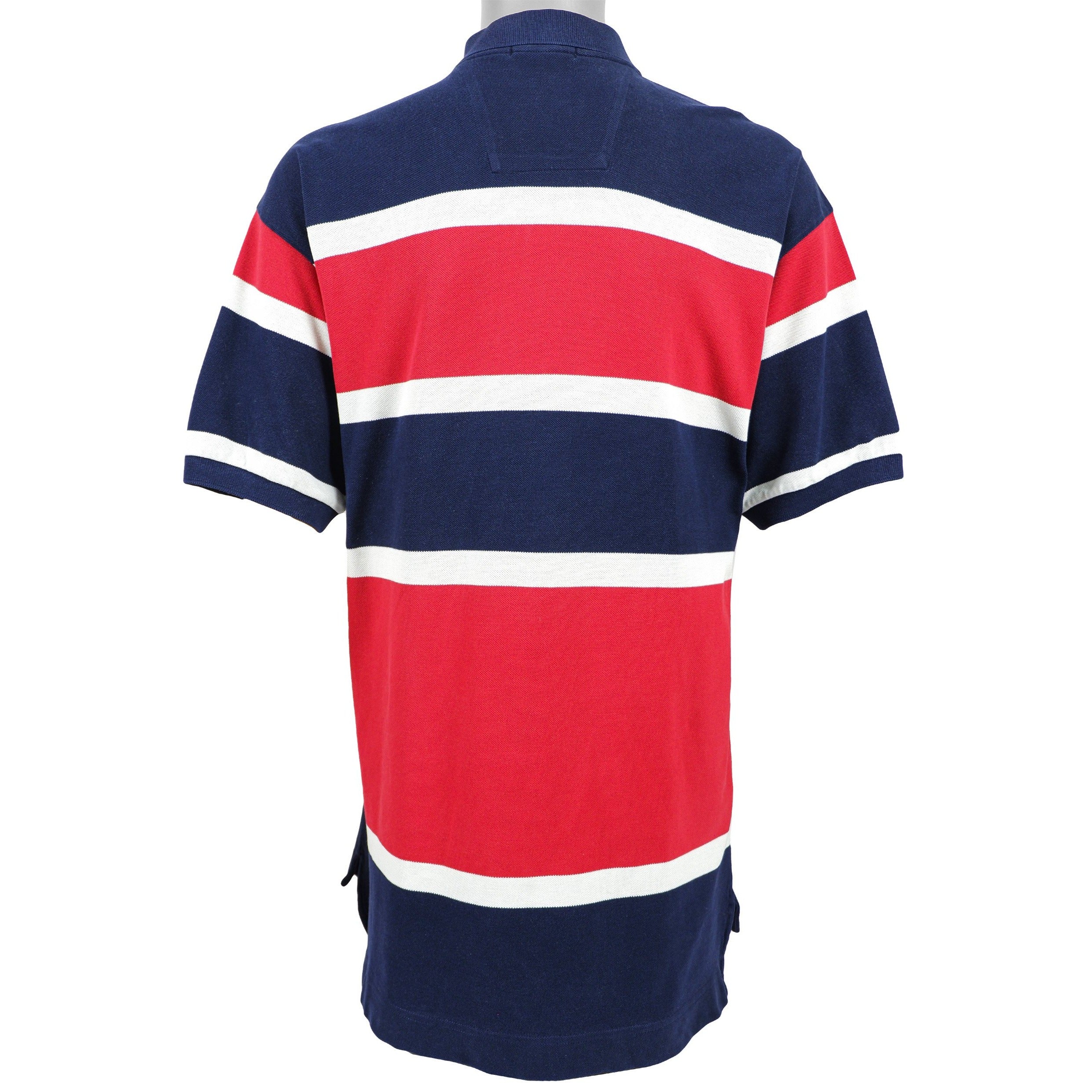 Vintage Nautica Red White Blue Striped Polo T Shirt 1990s X Large Vintage Club Clothing