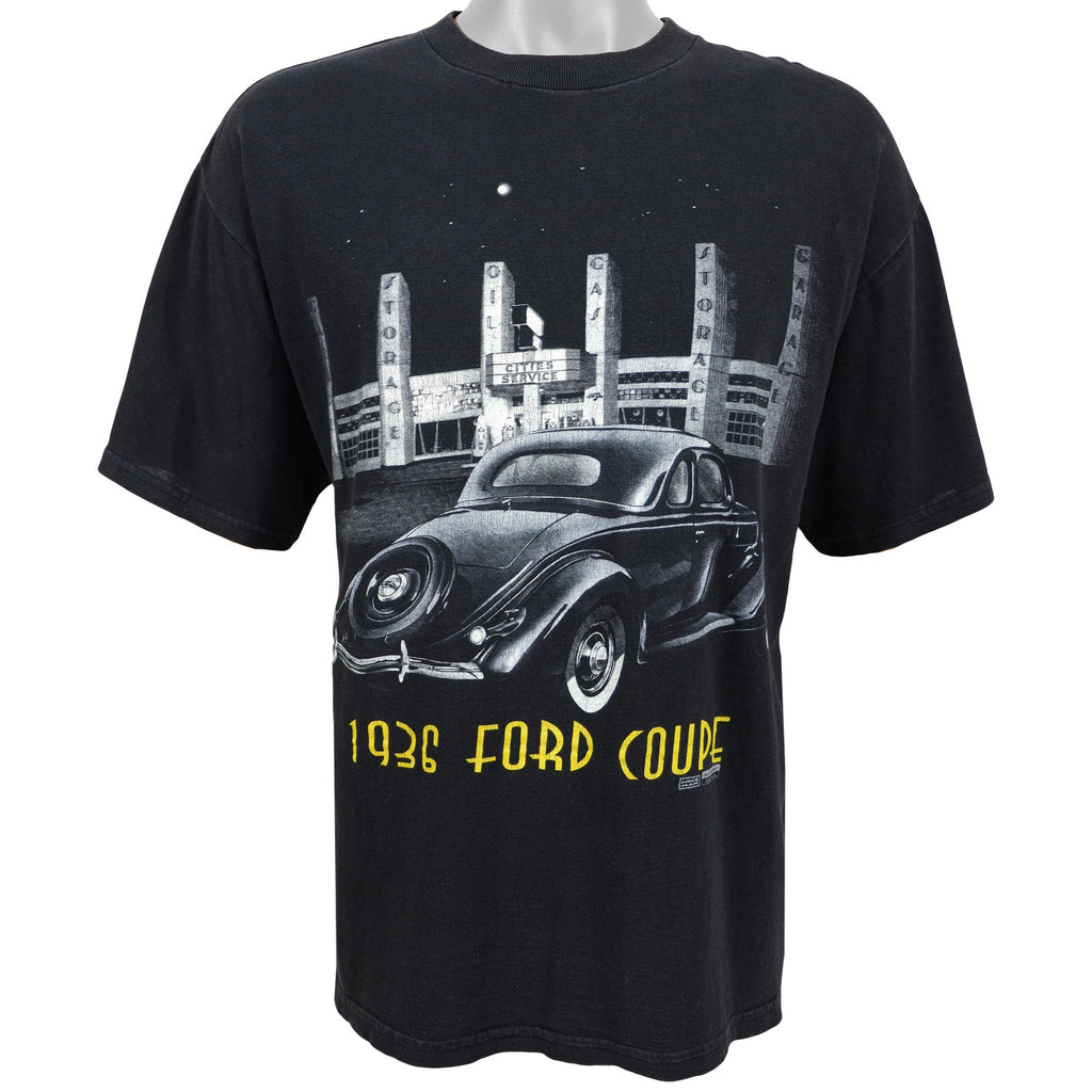 Vintage (NKE Man) - Black 1936 Ford Coupe T-Shirt 1990s X-Large Vintage Retro