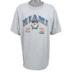 NFL (Trench) - Miami Dolphins Spell-Out T-Shirt 1990s X-Large Vintage Retro Football
