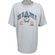 NFL (Trench) - Miami Dolphins Spell-Out T-Shirt 1990s X-Large Vintage Retro Football