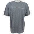 Tommy Hilfiger - Dark Grey Spell-Out T-Shirt 1990s Large Vintage Retro