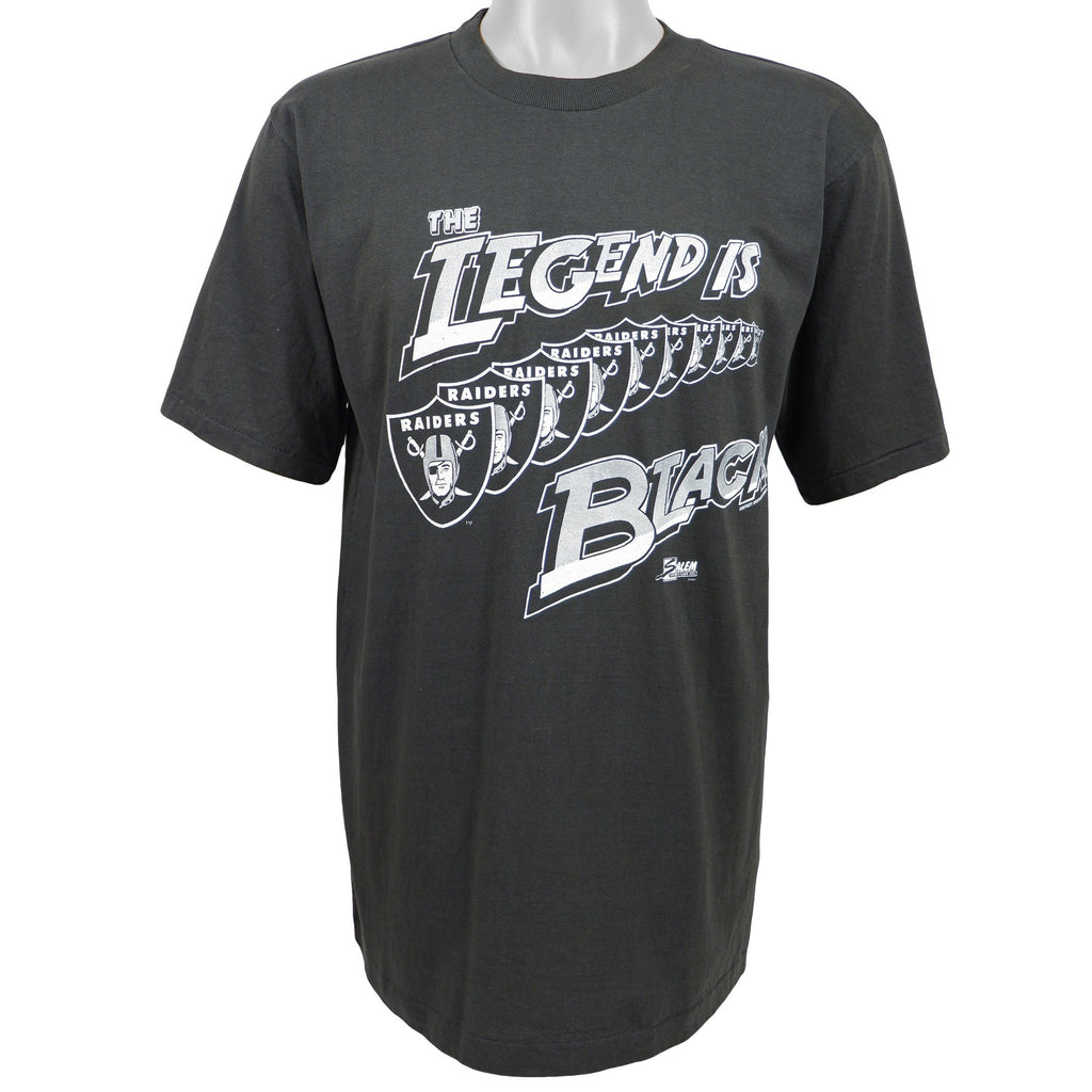 NFL (Salem) - Oakland Raiders Spell-Out Deadstock T-Shirt 1990s Medium Vintage Retro  Football