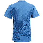 Vintage (Signal Sport) - Blue Embroidered Dolphins in the Ocean T-Shirt 1990s Medium Vintage Retro