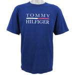 Tommy Hilfiger - Blue Spell-Out T-Shirt 1990s X-Large Vintage Retro