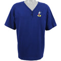 Disney - Blue Mickey V-Neck T-Shirt 1990s Large Vintage Retro