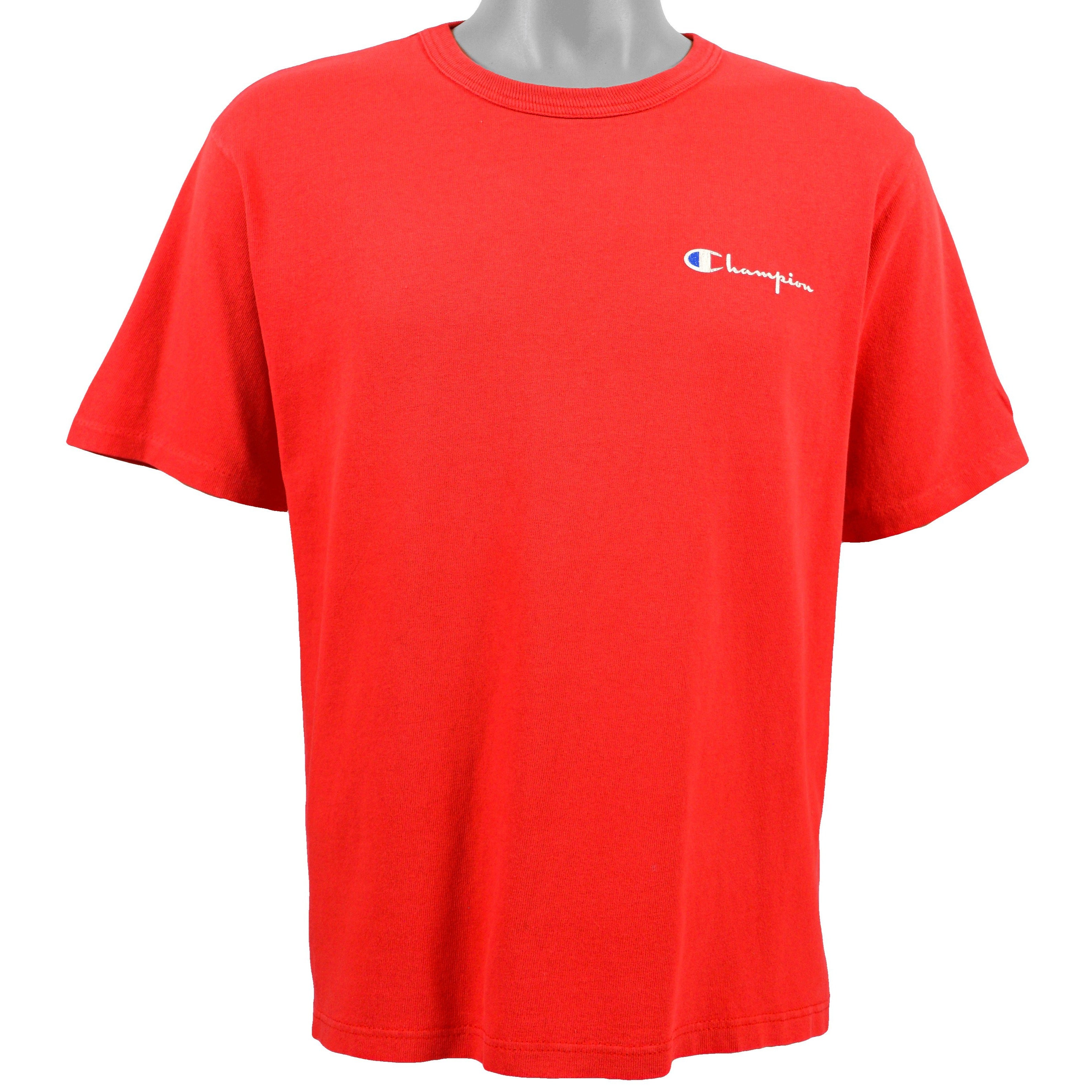 Champion - Red T-Shirt 1990s Medium Vintage Retro