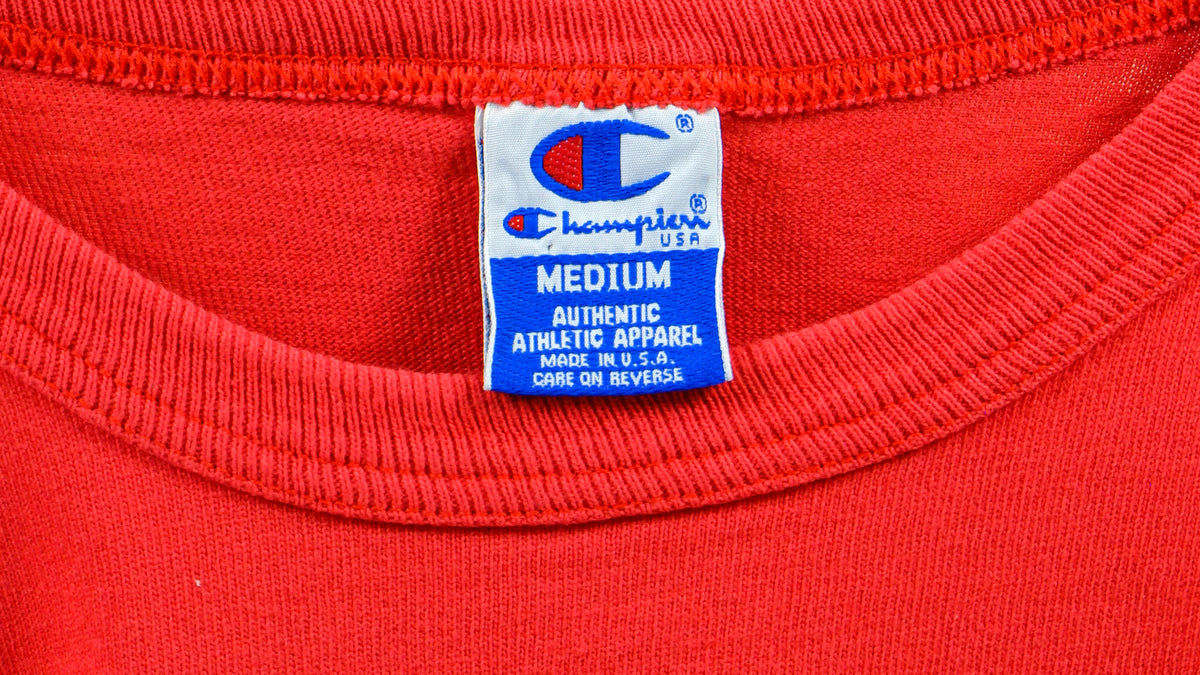 Champion - Red T-Shirt 1990s Medium Vintage Retro