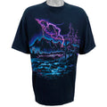 Vintage - Black Printed T-Shirt 1990s Large Vintage Retro