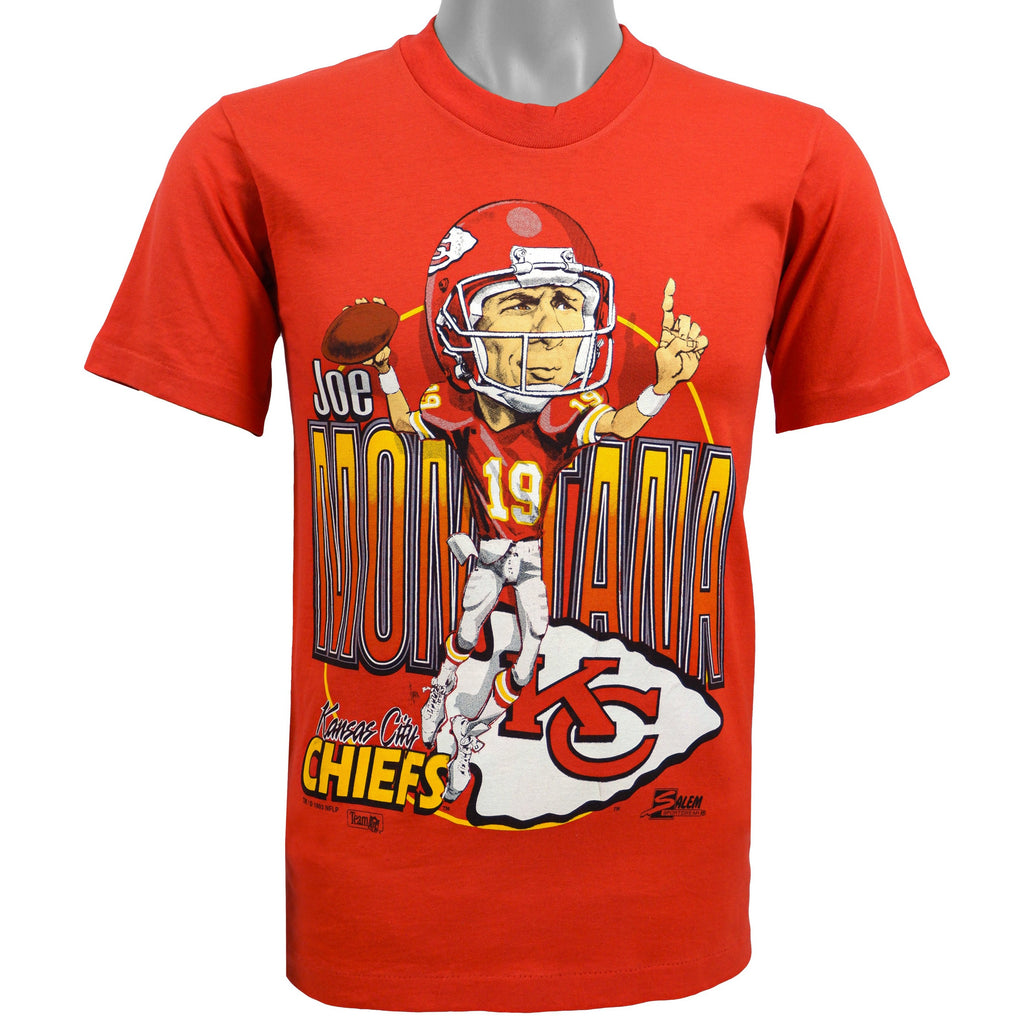 NFL (Salem) - Chiefs Joe Montana #19 Deadstock T-Shirt 1990s Small Vintage Retro Football