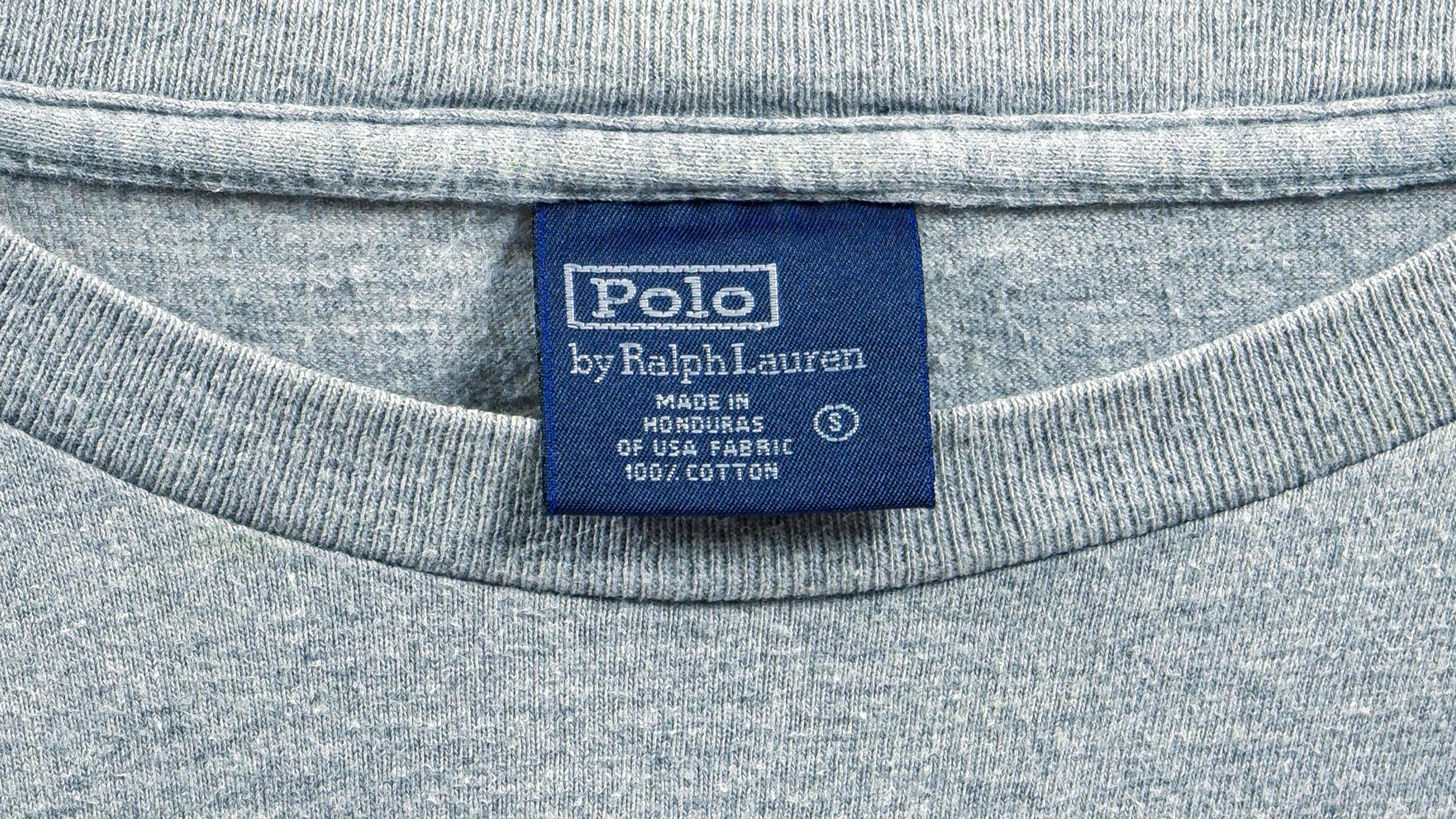 Ralph Lauren (Polo) - Grey Spell-Out T-Shirt 1990s Medium Vintage Retro
