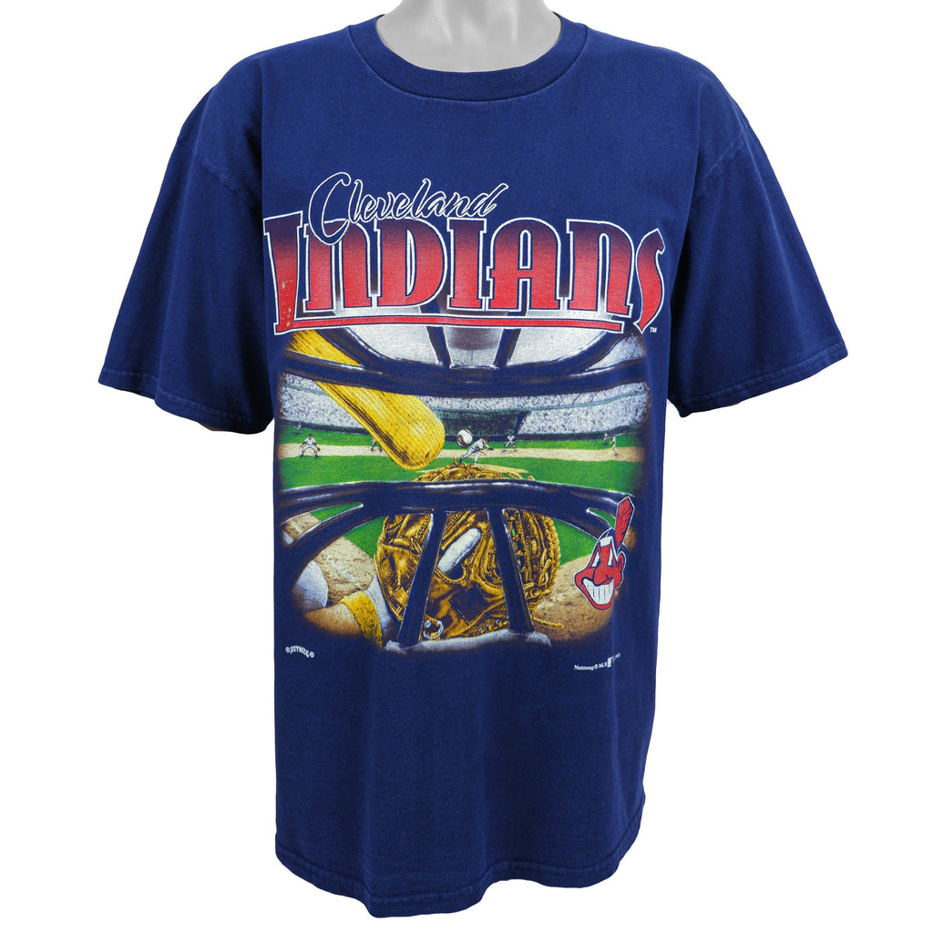 MLB (Nutmeg) - Cleveland Indians T-Shirt 1995 Large Vintage Retro Baseball