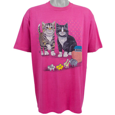 Vintage (Jerzees) - Pink Kittens & Noahs Ark Toys T-Shirt 1993 X-Large