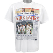 MLB (Screen Stars) - Cincinnati Reds Wire To Wire! West Division Champions Deadstock T-Shirt 1990 Large