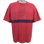 Tommy Hilfiger - Red Surfing Spell-Out T-Shirt 1990s X-Large Vintage Retro