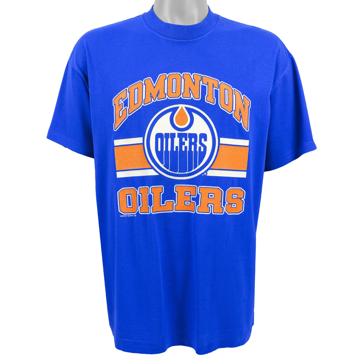 NHL - Edmonton Oilers Spell-Out T-Shirt 1988 X-Large Vintage Retro Hockey