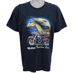Harley Davidson - Beijing Runnin Free T-Shirt 1990s Large Vintage Retro 