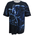 Vintage (Hanes) - Black Wolf T-Shirt 1990s X-Large Vintage Retro