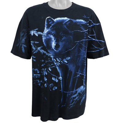 Vintage (Hanes) - Black Wolf T-Shirt 1990s X-Large