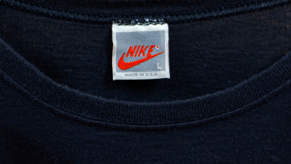 Nike - Black Graffiti T-Shirt 1990s Large Vintage Retro