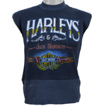 Harley Davidson - Navy Spell-Out T-Shirt 1990s Medium Vintage Retro