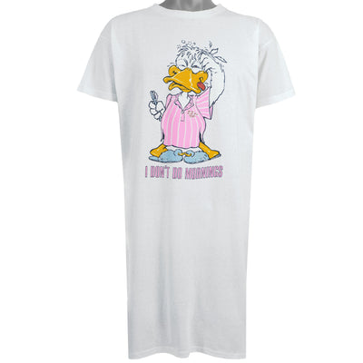 Vintage - I Dont Do Mornings Long Pajamas T-Shirt 1990s X-Large