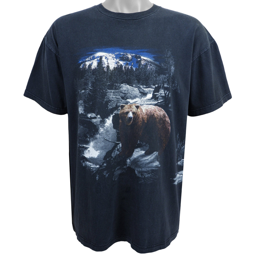 Vintage - Brown Bear Printed T-Shirt 1990s X-Large Vintage Retro