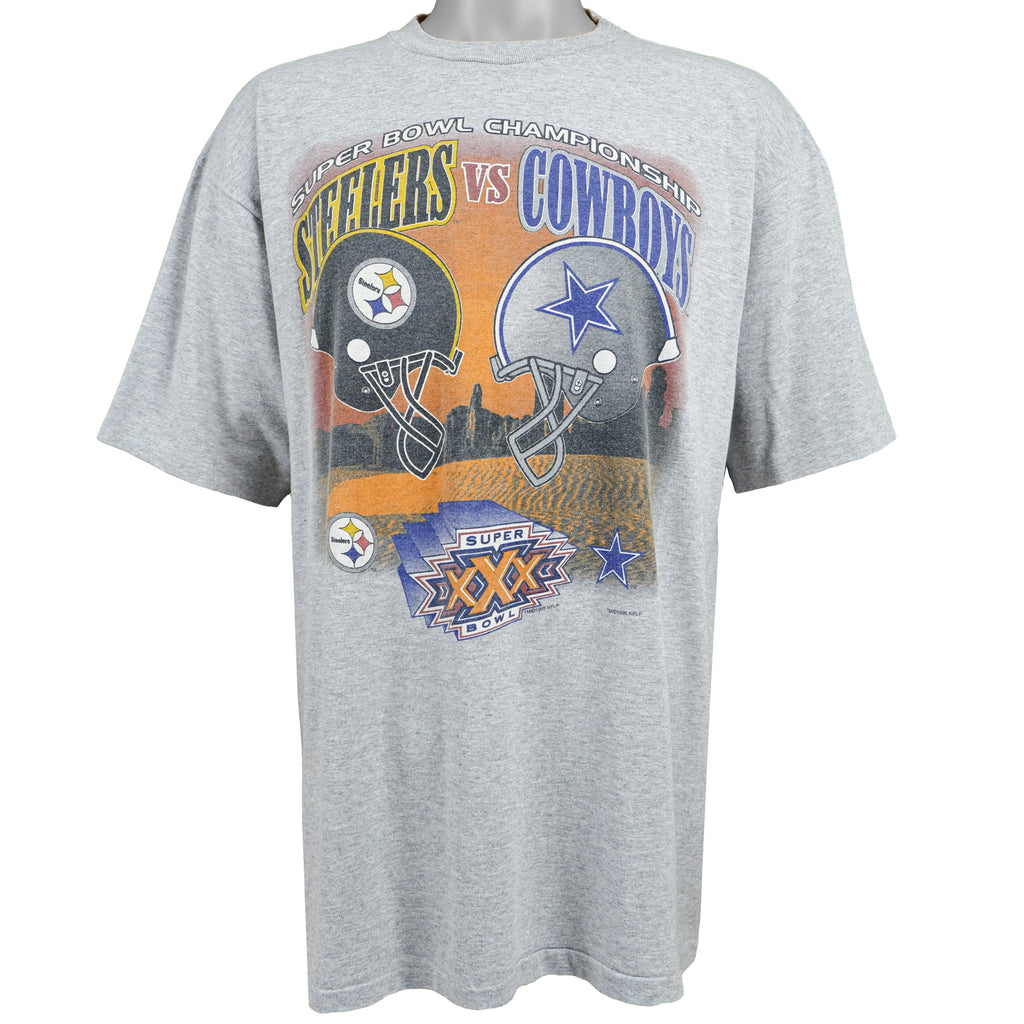 NFL (B-Kul) - Cowboys VS Steelers Super Bowl T-Shirt 1995 X-Large Vintage Retro Football