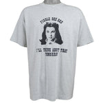 Vintage (Best) - Grey Scarlett OHara Fiddle Dee Dee Deadstock T-Shirt 1990s X-Large Retro