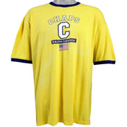 Ralph Lauren (Chaps) - Yellow Spell-Out T-Shirt 1990s Large Vintage Retro
