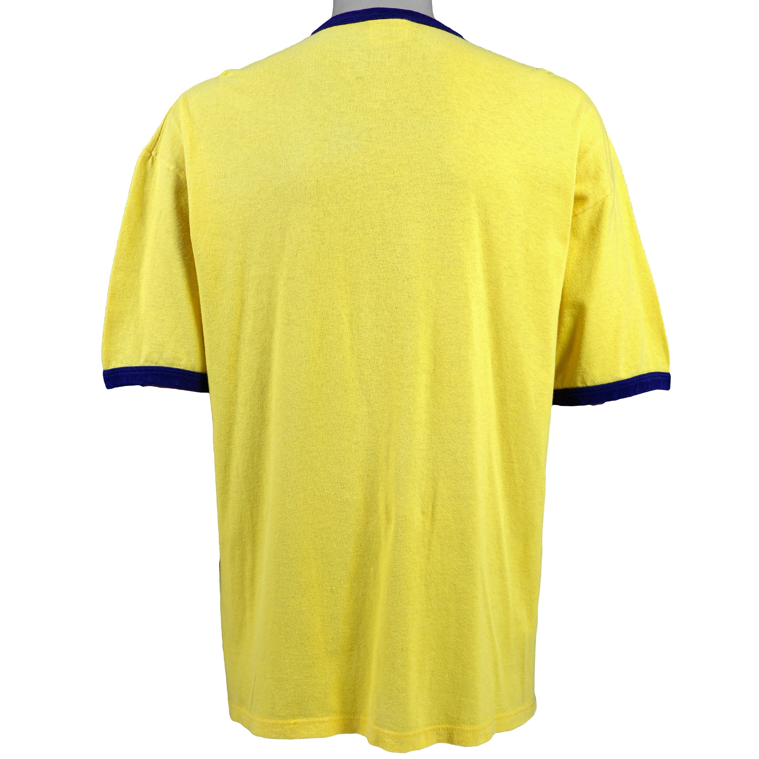 Ralph Lauren (Chaps) - Yellow Spell-Out T-Shirt 1990s Large Vintage Retro