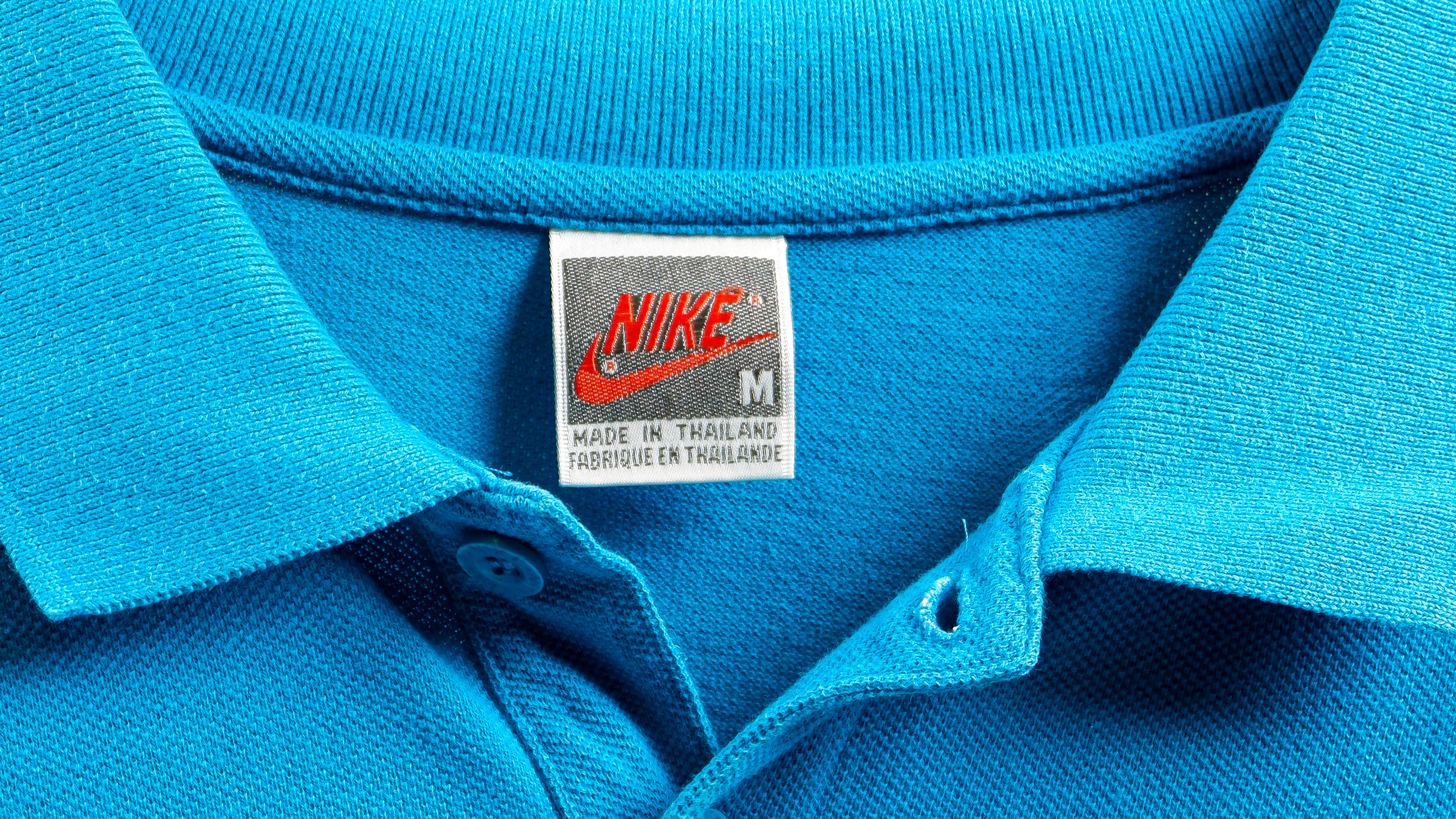 Nike - Blue Polo Grey Tag T-Shirt 1990s Medium Vintage Retro