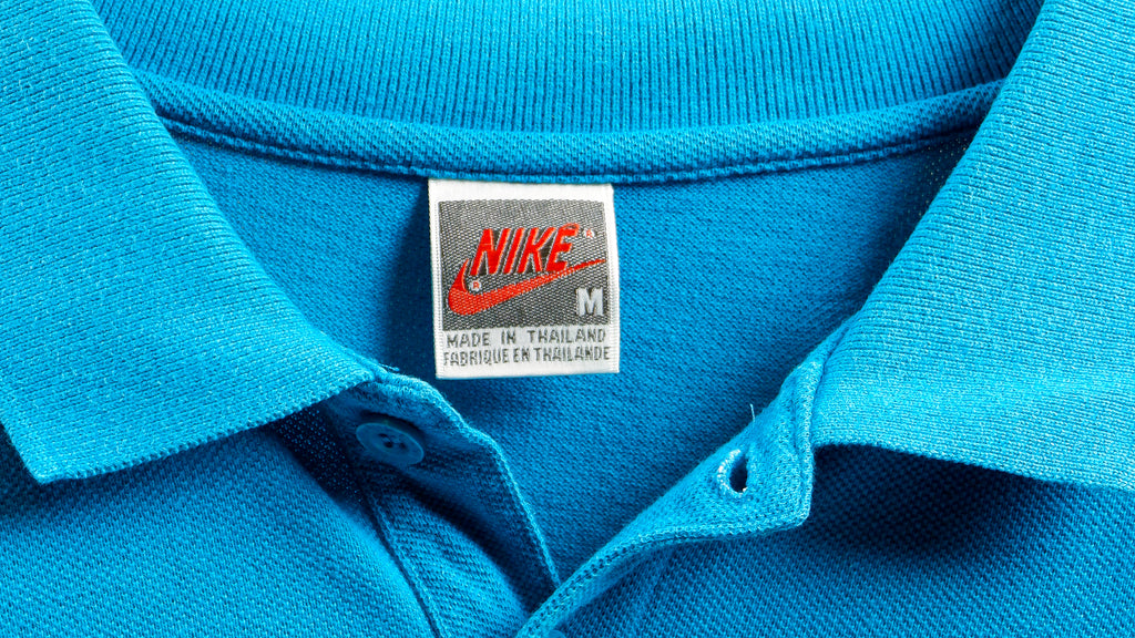 Nike - Blue Polo Grey Tag T-Shirt 1990s Medium Vintage Retro